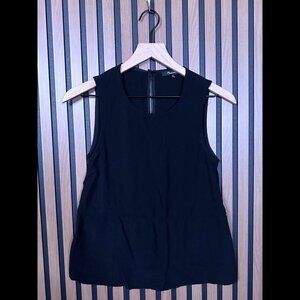 Madewell Top XS Womens Black Keyhole Sleeveless Round Neck Sleeveless Blouse